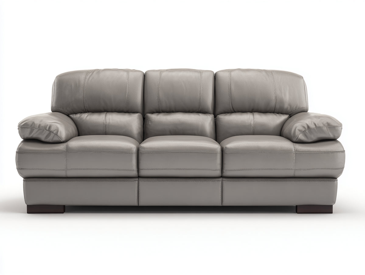 3 Sitzer Sofas aus Leder 224 x 98 x 92 cm - Greige - Komfortables modernes Design für Wohnzimmer